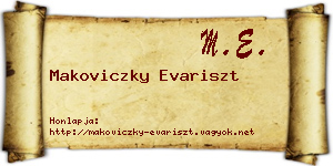 Makoviczky Evariszt névjegykártya